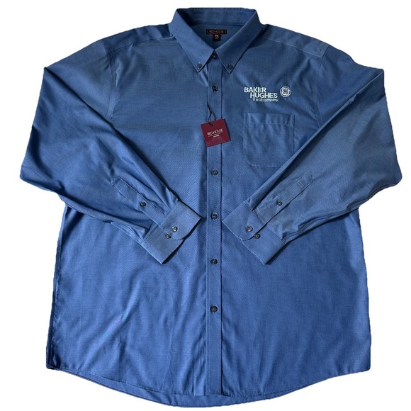 Red House‎ Shirt Men's 2XL Blue 100% Cotton Long Sleeve Baker Hughes GE Logo NWT